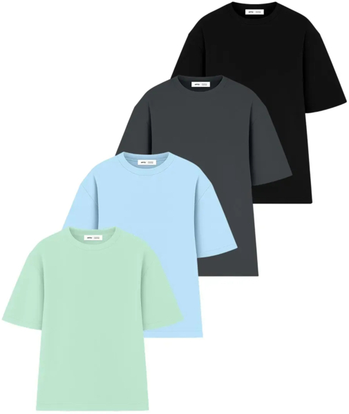 

Набор футболок мужских хлопковых Ray Oversize U0104M-4PACK3 S/M 4шт разноцветных