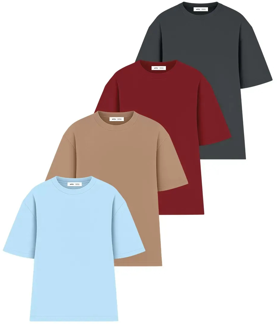 Набор футболок мужских хлопковых Ray Oversize U0104M-4PACK5 S/M 4шт разноцветных