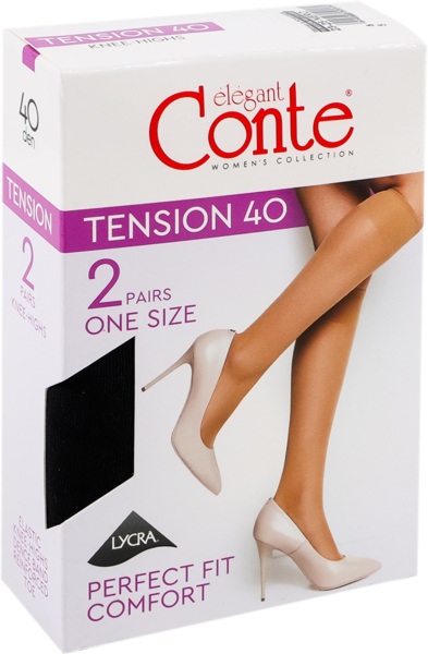 Гольфы женские Conte Elegant Tension 40 Den 23-25 р черные фото 