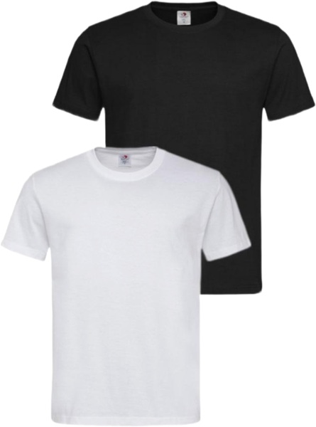 Набір футболок бавовняних жіночих Stedman ST2000W-WHI-BLO 2XL 2шт біла/чорнафото