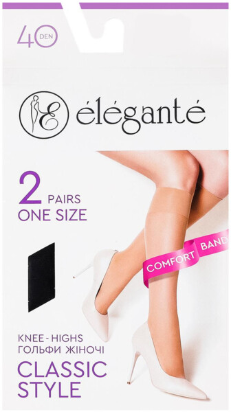 Гольфы женские Elegante Classic 40 Den 36-39 р черные фото 