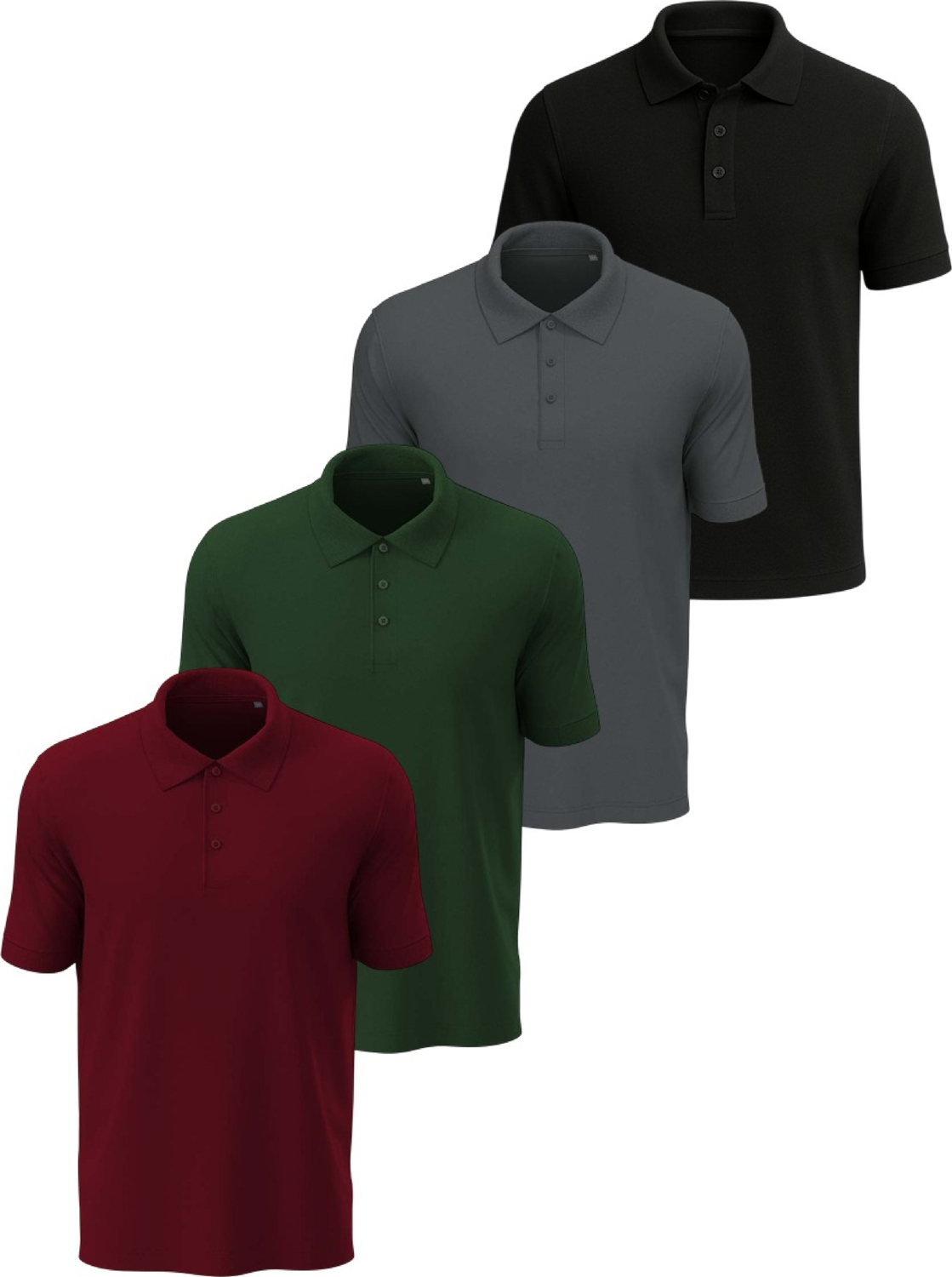 Набір поло бавовняних чоловічих Stedman ST9060-BOG-BOD-SLG-BLO S 4шт різнокольорових