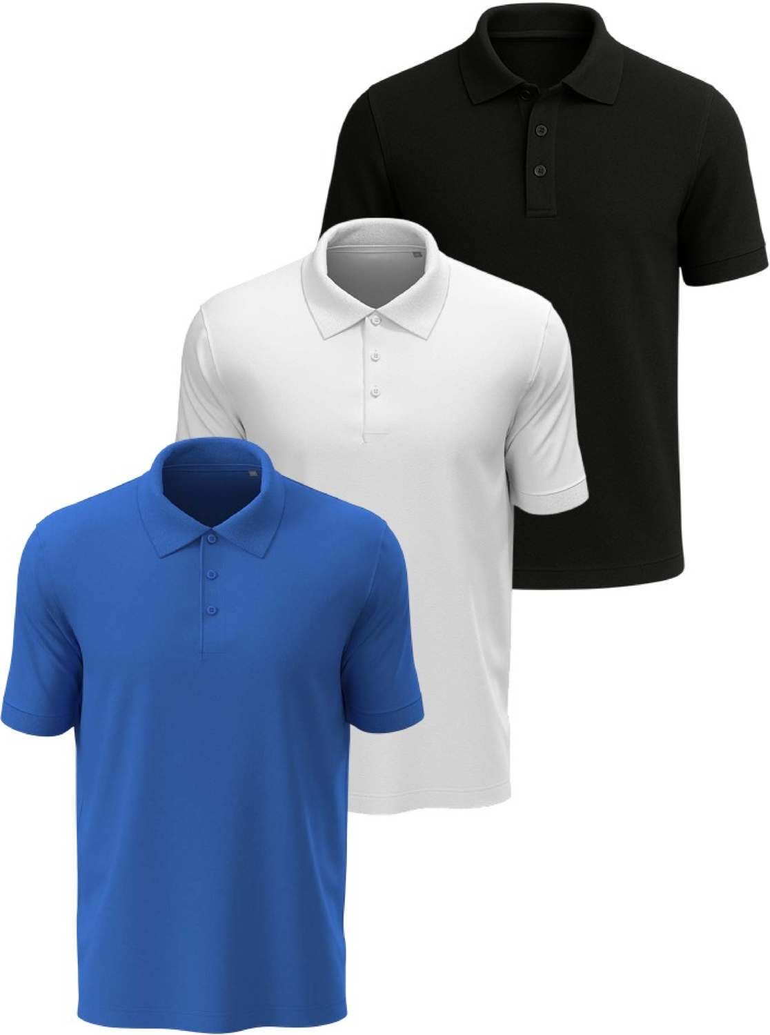 Набір поло бавовняних чоловічих Stedman ST9060-BLO-WHI-BRR 2XL 3шт різнокольорових