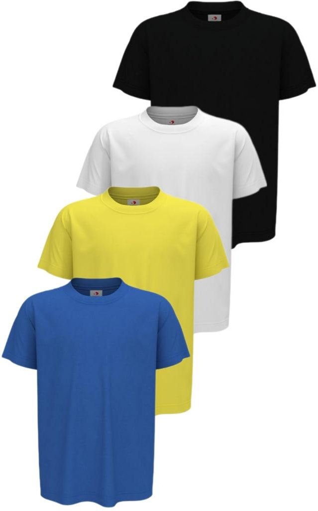 Набір футболок бавовняних дитячих Stedman ST2200M-WHI-BLO-BRR-SUN S 122-128 см 122-128 см 4 шт різнокольорових