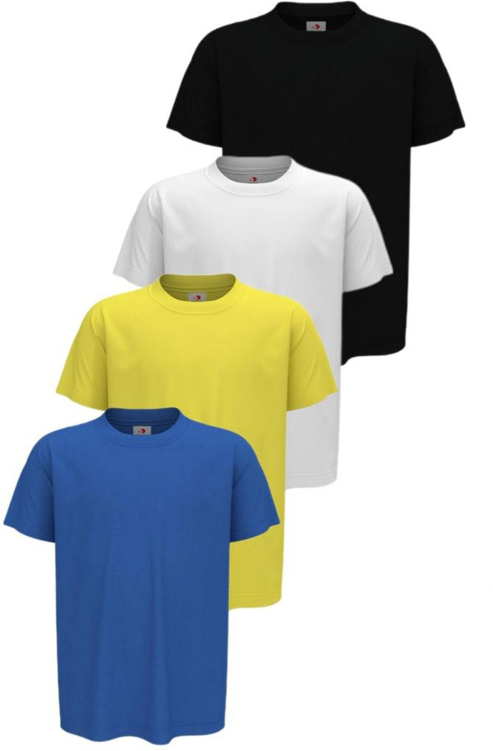 Набір футболок бавовняних дитячих Stedman ST2200W-WHI-BLO-BRR-SUN 122-128 4шт різнокольорових