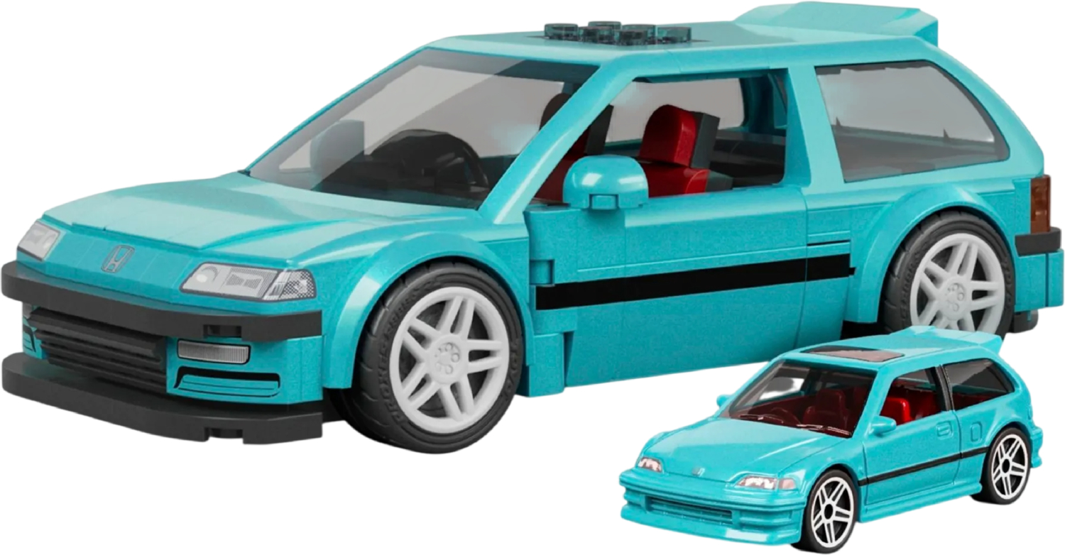 Коллекционная машинка-конструктор Honda Custom 90 Civic EF серии Speed ​​Mattel Brick Shop (JHF62)