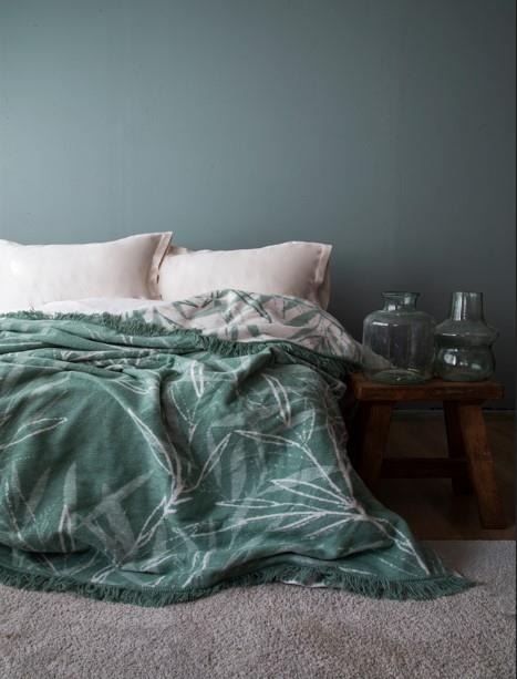 Плед ARDESTO Leonardo 150х200см, листья, зеленый (ART0410LT) фото 1