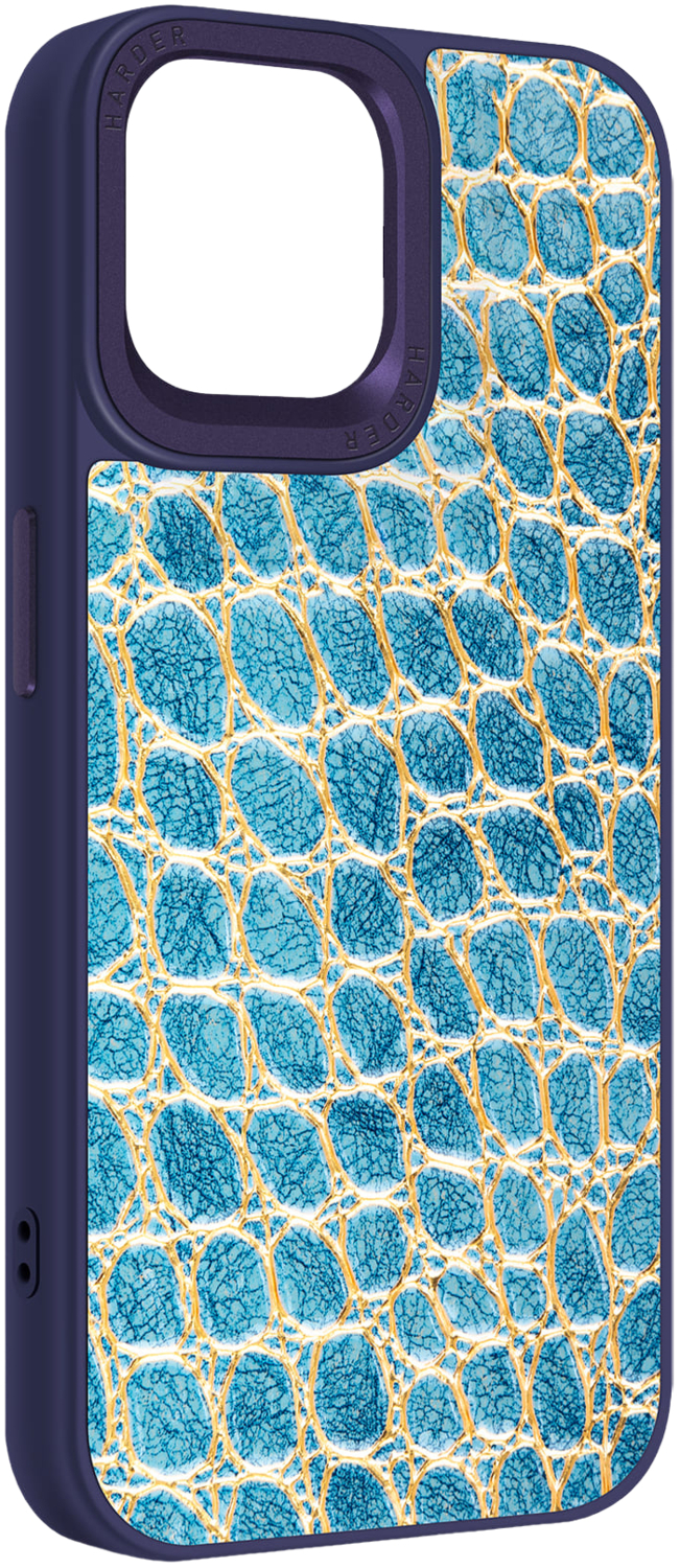 Чохол Harder Crocosaur для Apple iPhone 15 Blue (ARM76700)