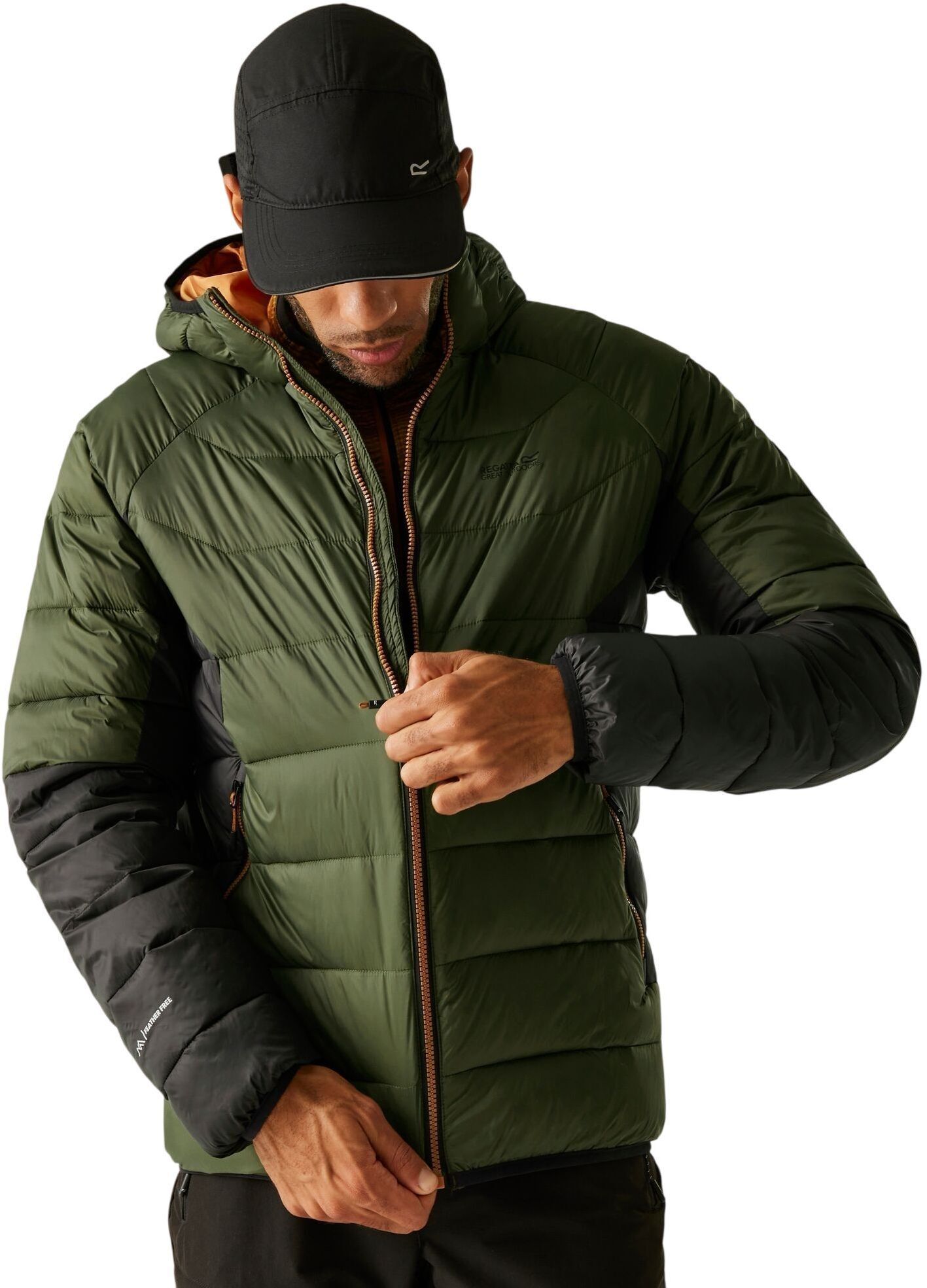 Куртка чоловіча Regatta Hooded Dalent RMN 304-ZYI S хакі/чорнафото1