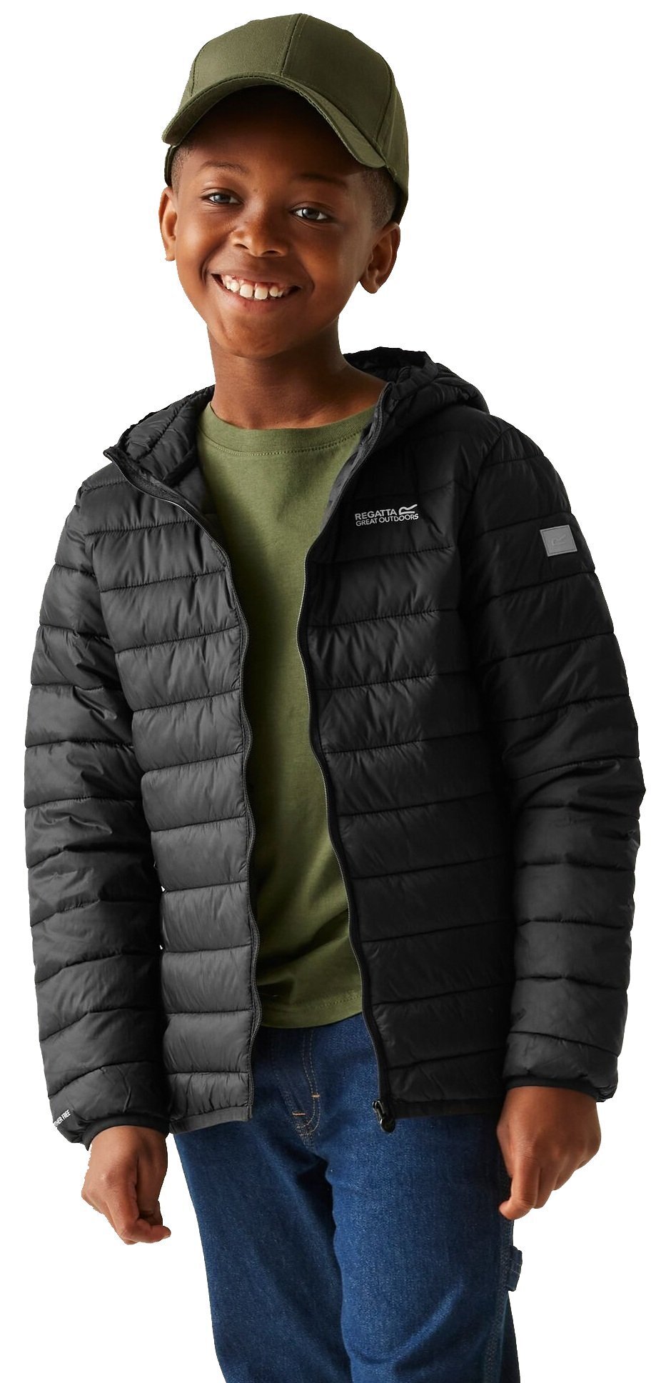 Куртка демісезонна дитяча Regatta JnrHoodedMarizion RKN148-800 7-8 чорнафото1