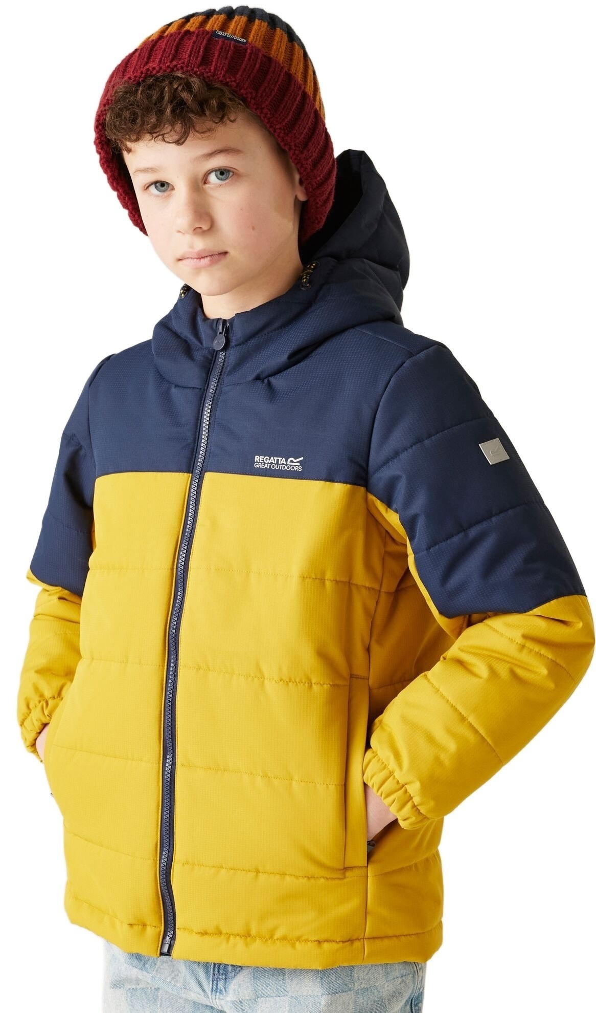 Пуховик для мальчика Regatta Lofthouse RKN202-ZLH 6-7 синий/жолтый фото 1