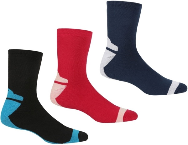 

Набор носков трекинговых женских Regatta Womens 3pk Sock RWH048-N39 6-8 3 шт. черные/красные/синие