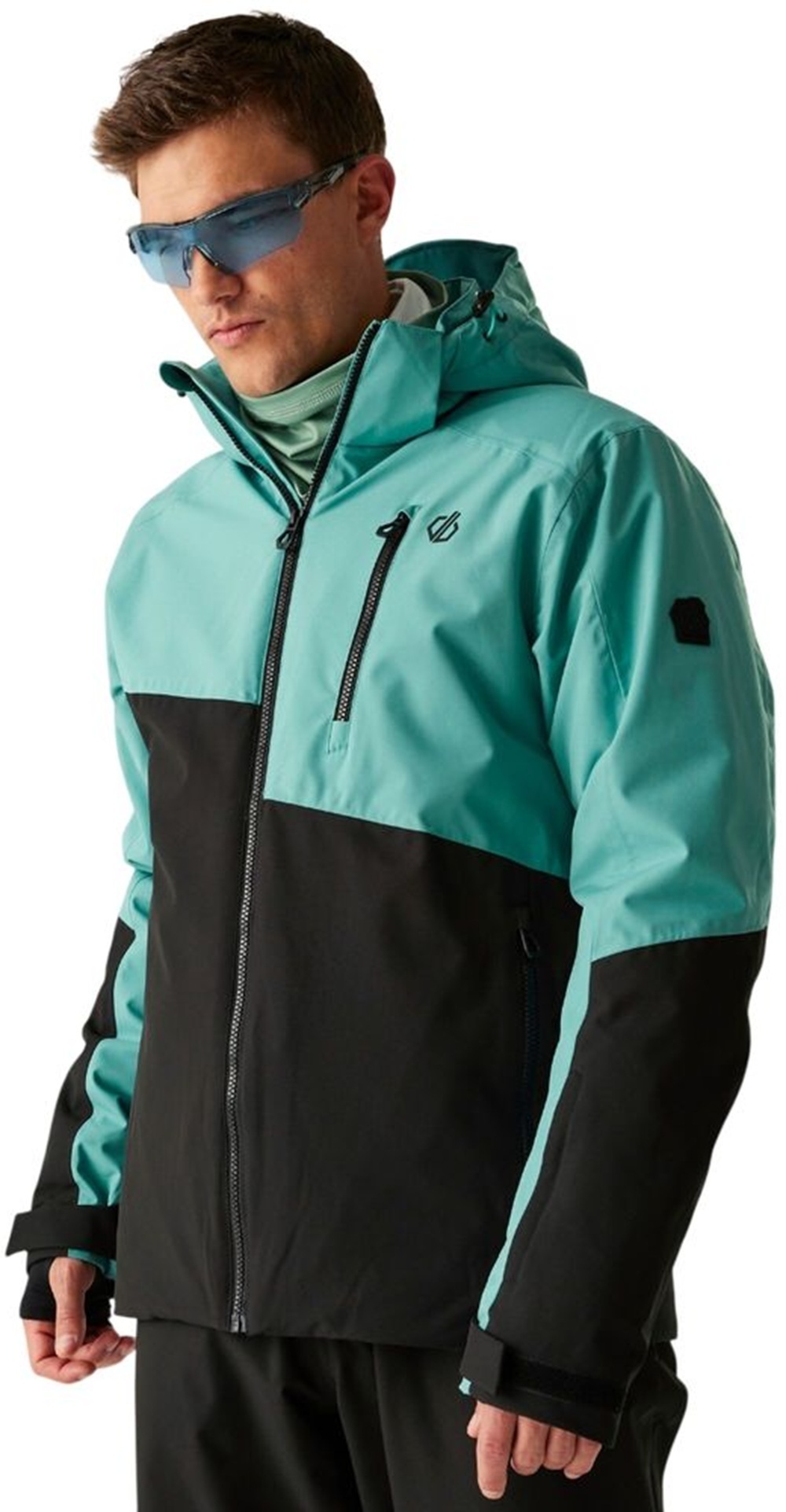 Куртка горнолижна чоловіча Dare2Be HalfpipeIIIJk DMP611-0FF L чорна/бірюзовафото1