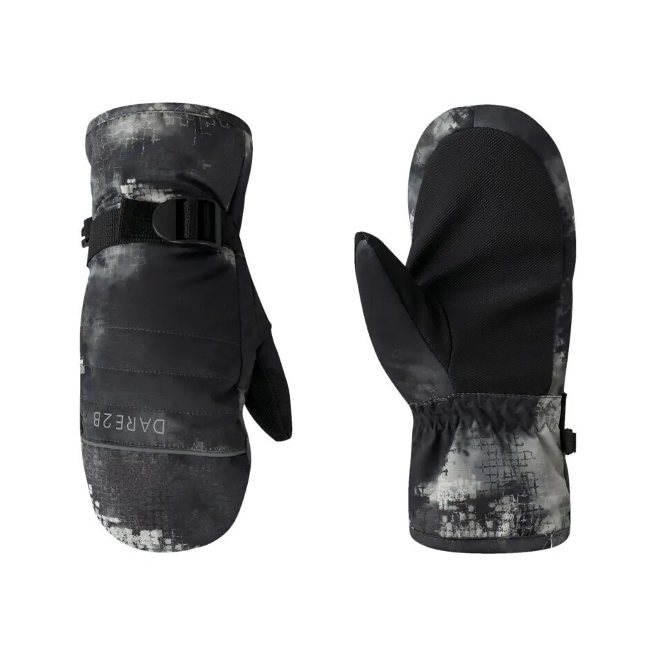 Перчатки зимние детские Dare2b Glacier Mitten DKG334-0FN 6-7 черные/серые фото1
