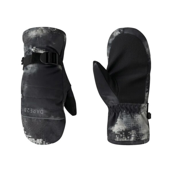 Перчатки зимние детские Dare2b Glacier Mitten DKG334-0FN 8-10 черные/серые фото