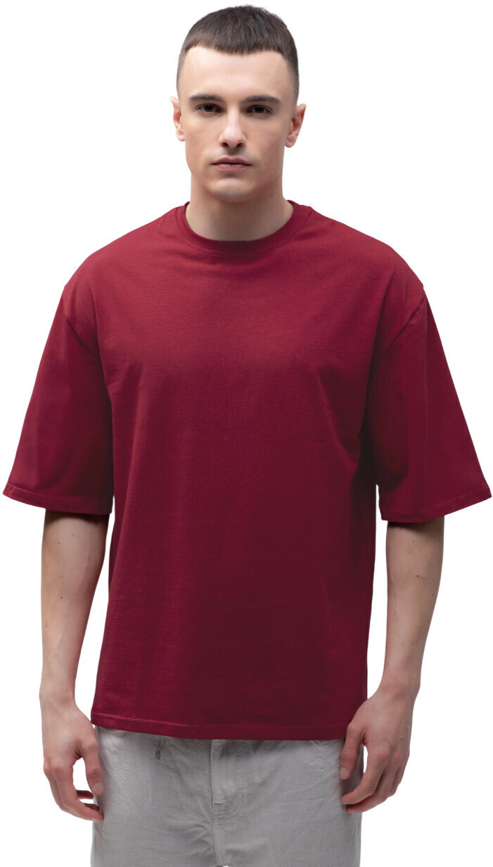 Футболка мужская хлопковая Ray U0104M-Burgundy 2XL/3XL бордовая фото 1