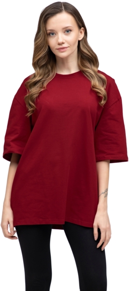 Футболка женская хлопковая Ray U0104W-Burgundy L/XL бордовая фото 