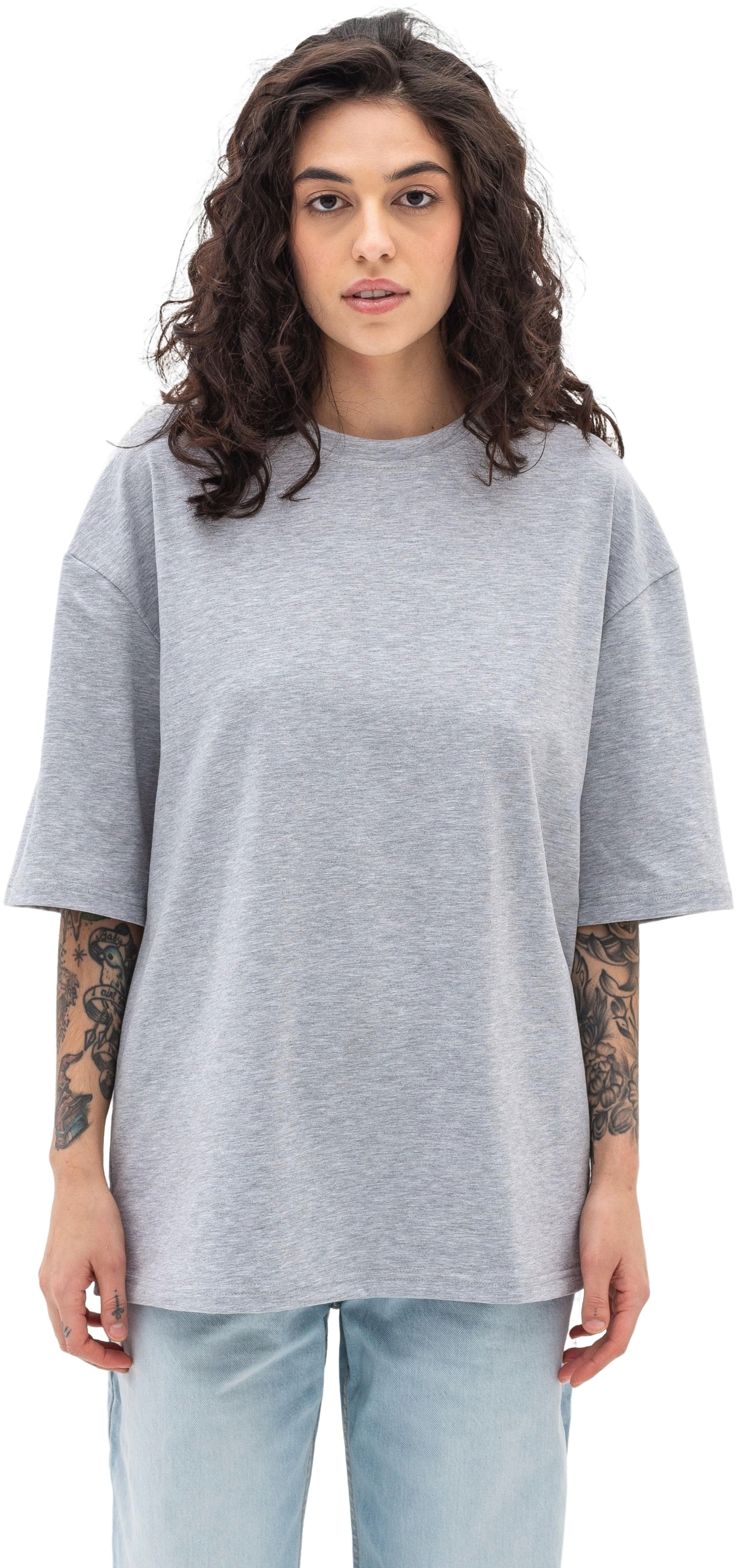 Футболка женская хлопковая Ray U0104W-Grey Heather L/XL серый меланж фото 1