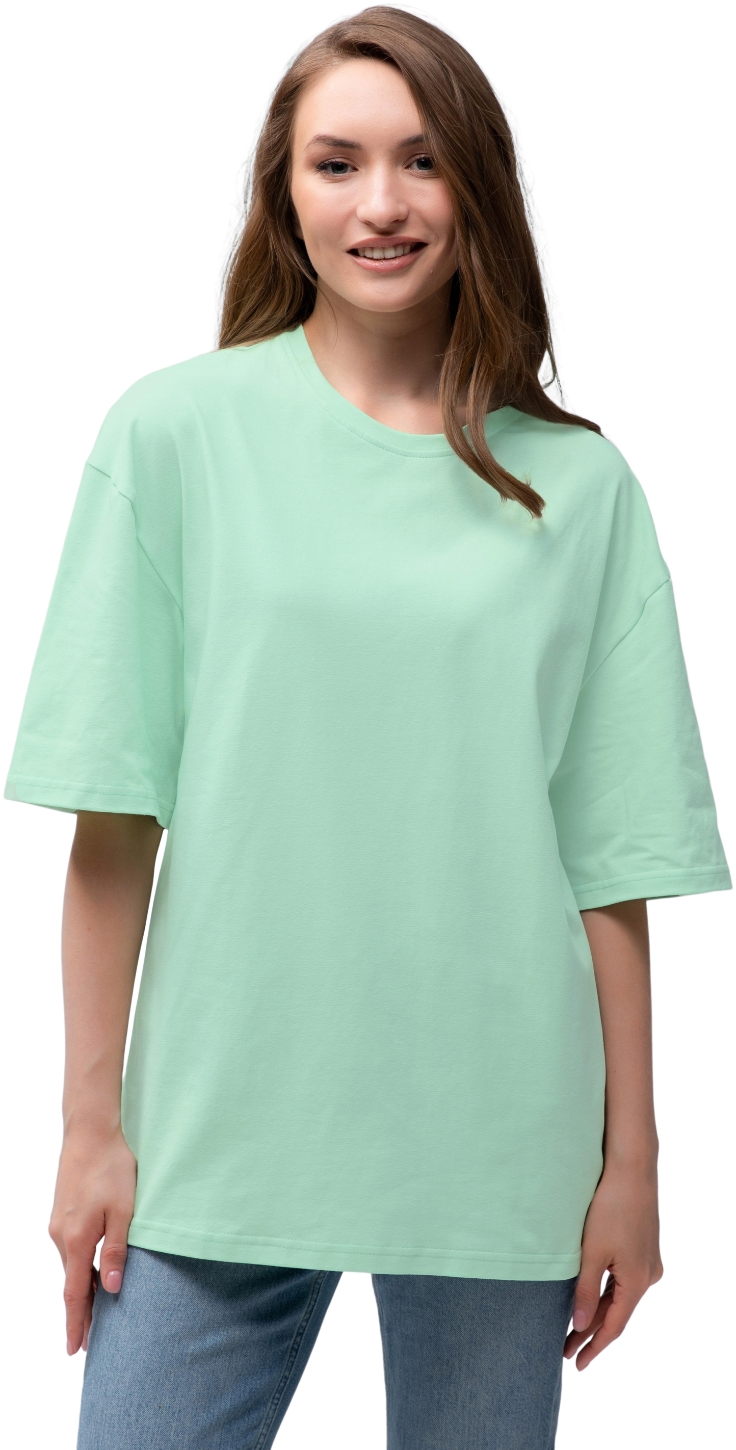 Футболка женская хлопковая Ray U0104W-Light green 2XL/3XL светло-зеленая фото 1