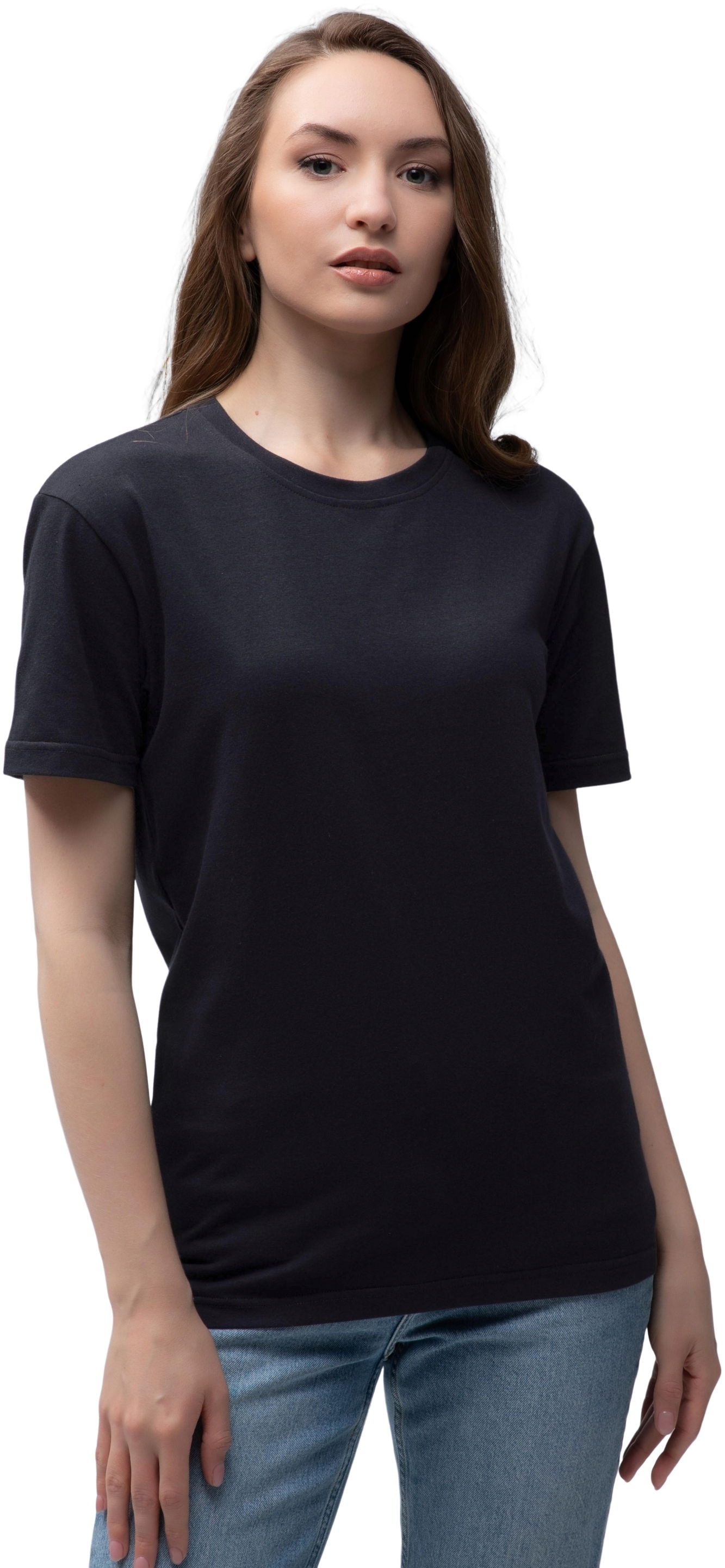 Футболка женская хлопковая Ray Рremium Fit U0102W-Black XS черная фото 1