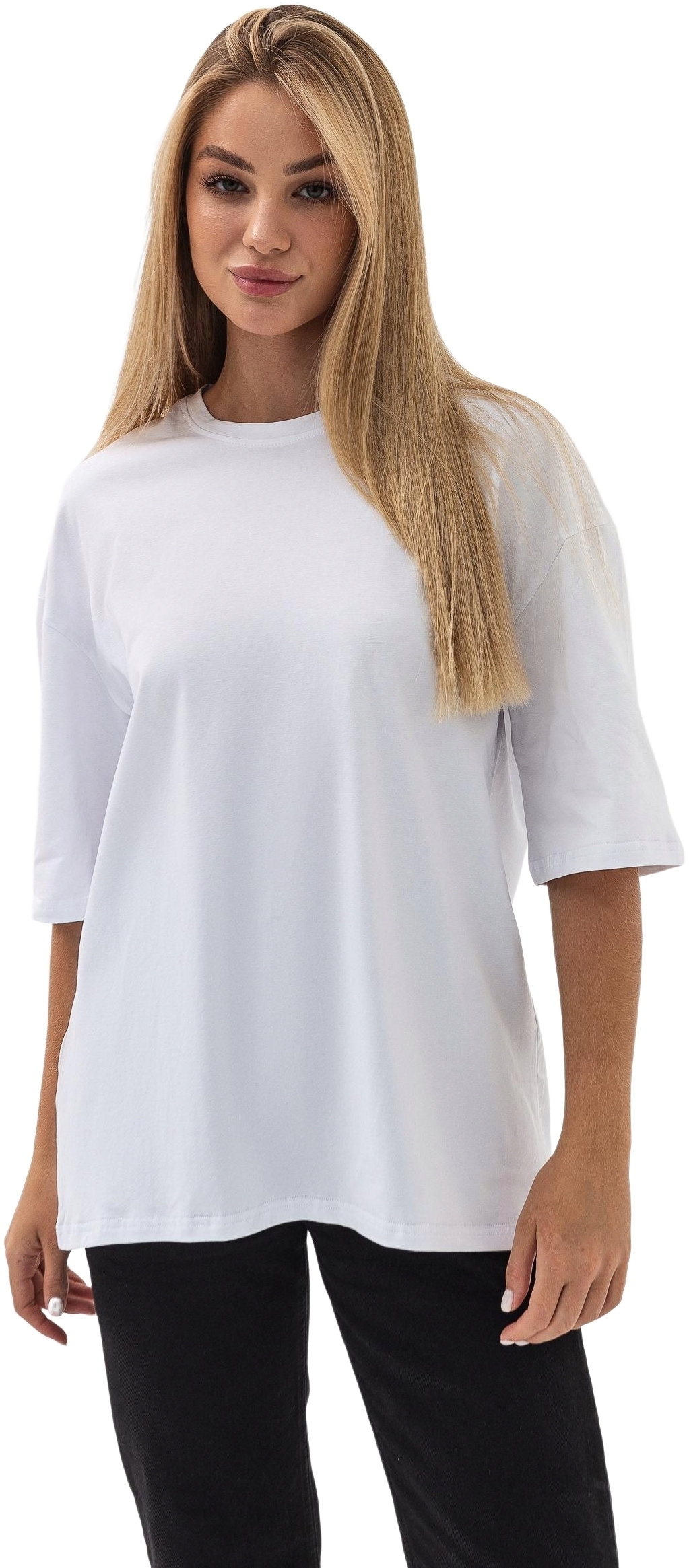 Футболка женская хлопковая Ray U0104W-White L/XL белая фото 1