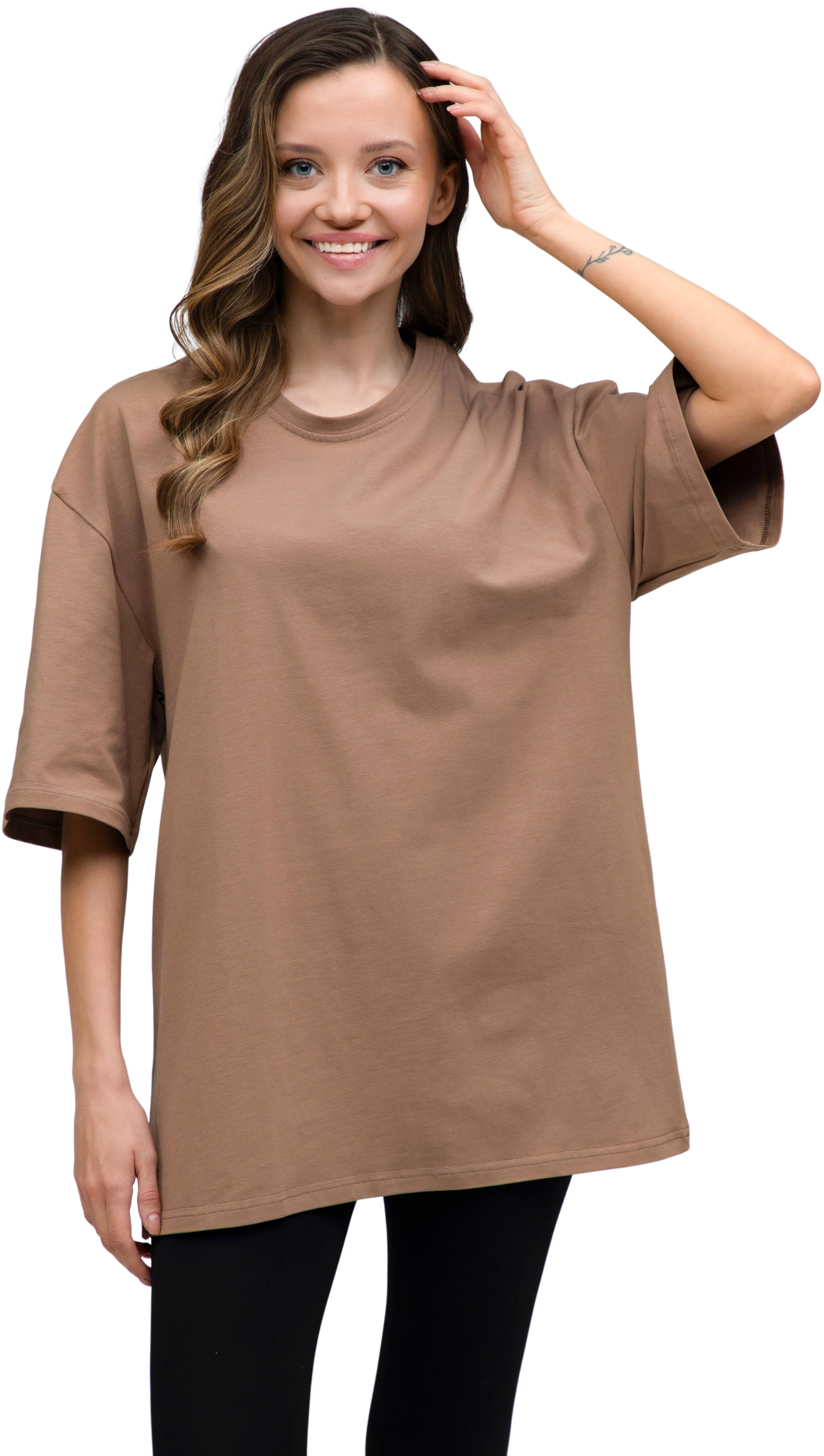 Футболка женская хлопковая Ray U0104W-Brown L/XL коричневая фото 1