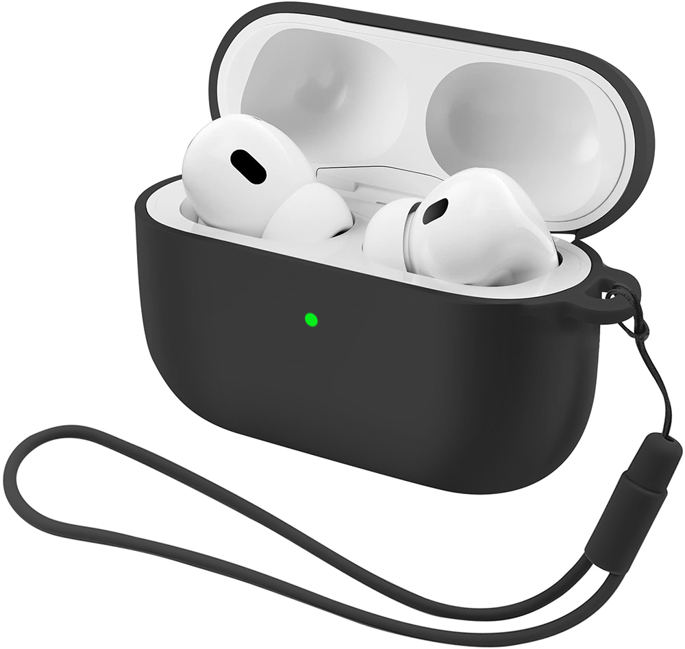 Чехол ArmorStandart Silicone Case with straps для Apple Airpods Pro 3 Black (ARM88291) фото 1
