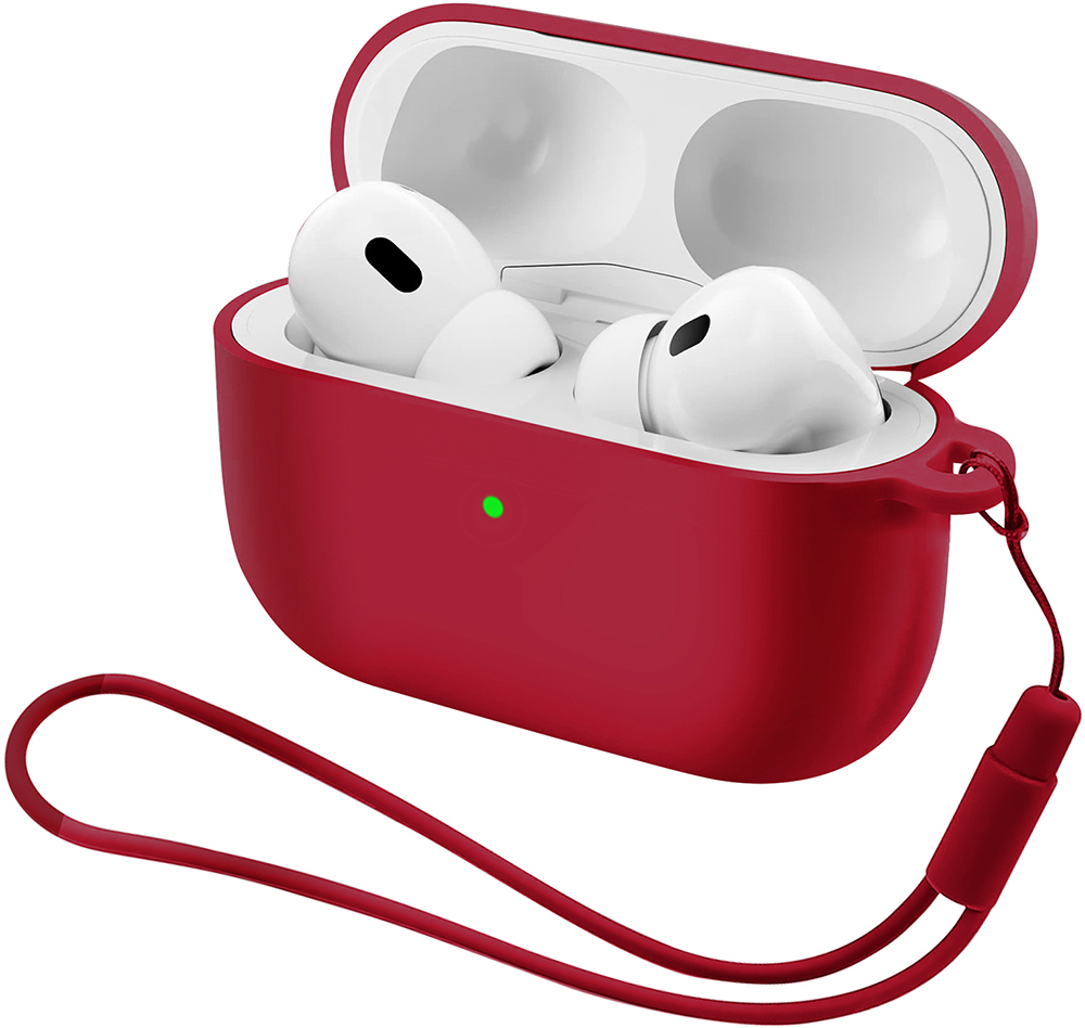 Чохол ArmorStandart Silicone Case with straps для Apple Airpods Pro 3 Wine Red (ARM88302)фото1