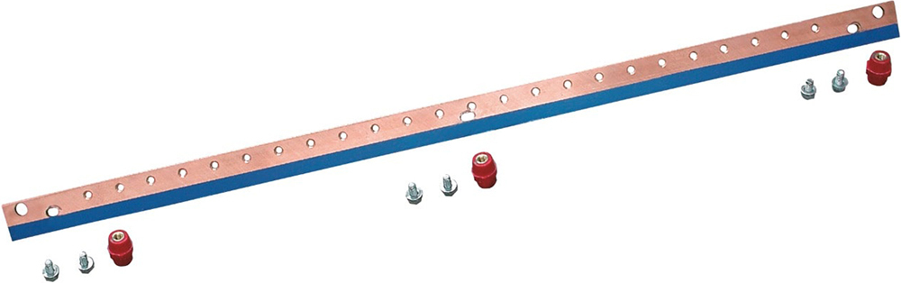 Шина заземления ZPAS с изоляторами и винтами, 1м (W-1951-25-02-000) фото 1