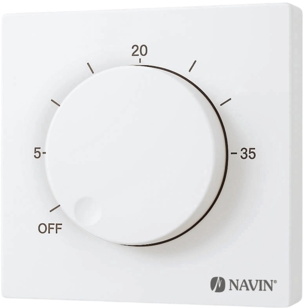 Termoregulyator Navin Eh84Wm 16A C для Teployi Pidlogy Mekhanichnyy Nakladnyy Drotovyy Datchyk 16A 230V Bilyy