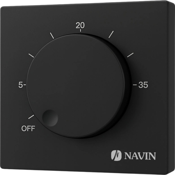 Termoregulyator Navin Eh84Bm 16A C для Teployi Pidlogy Mekhanichnyy Nakladnyy Drotovyy Datchyk 16A 230V Chornyy