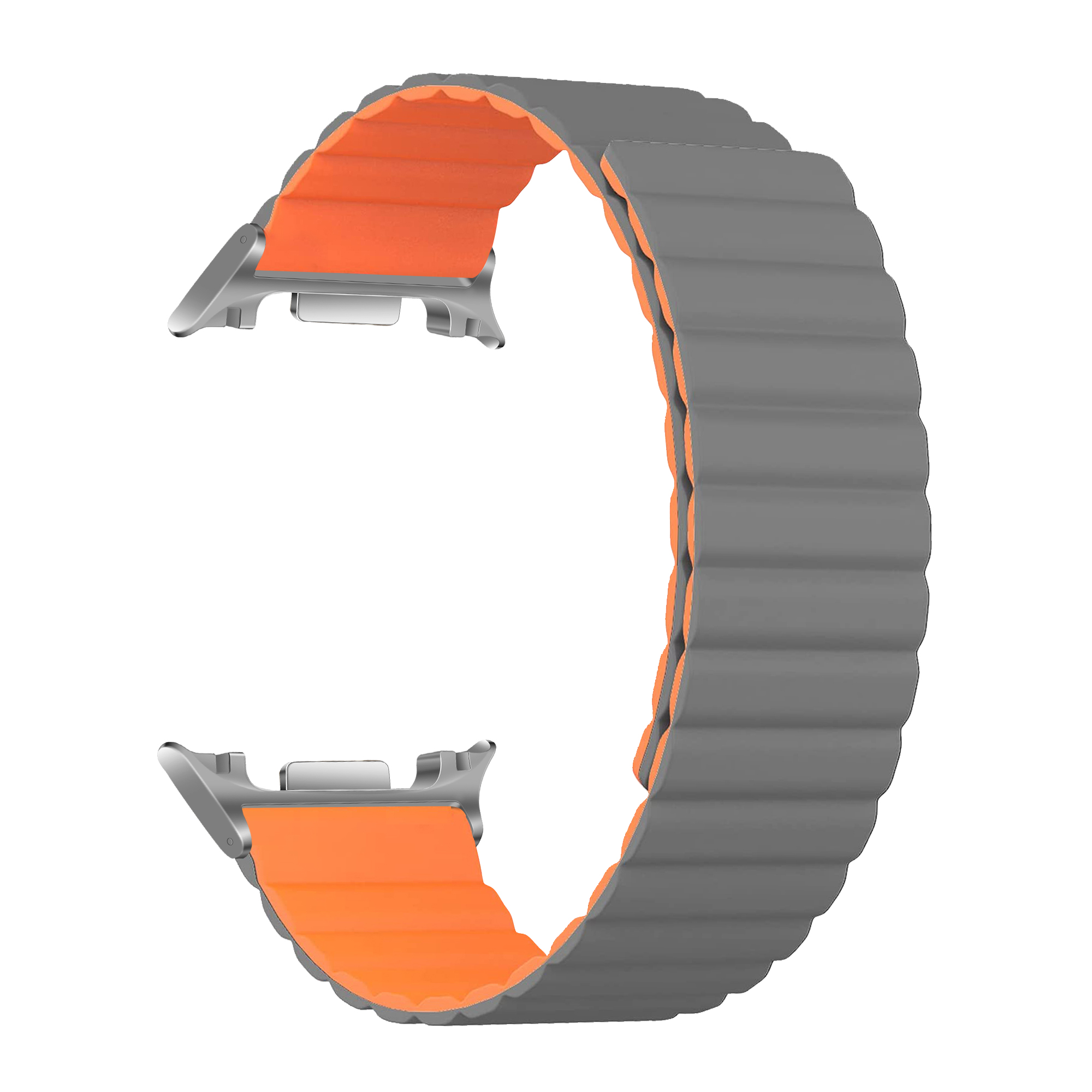 Ремешок ArmorStandart MagLink для Samsung Galaxy Watch 8 / 8 Classic Grey Orange (silver connector) (ARM89078) фото 1
