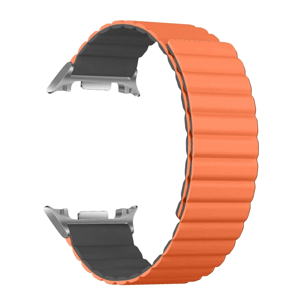 Ремешок ArmorStandart MagLink для Samsung Galaxy Watch 8 / 8 Classic Orange Grey (silver connector) (ARM89080) фото 1