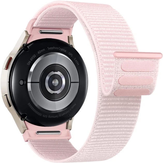 Ремешок ArmorStandart Nylon Band для Samsung Galaxy Watch 7 / FE / 6 / 6 Classic / 5 / 5 Pro / 4 / 4 Classic Light Pink фото 1