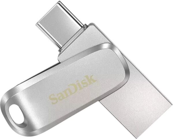 

Накопитель SanDisk 512GB USB 3.1 Type-A + Type-C Dual Drive Luxe Серебристый