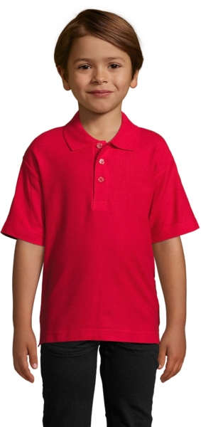 Поло хлопковое детское Sol’s Summer II Kids 1134414510A 10-11р красное фото 
