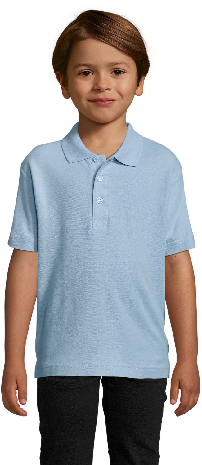 Поло хлопковое детское Sol’s Summer II Kids 1134420012A 12-14р голубое