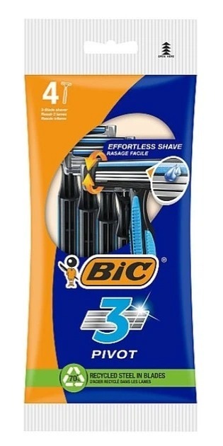 Бритви одноразові BIC 3 PIVOT 4 шт фото1