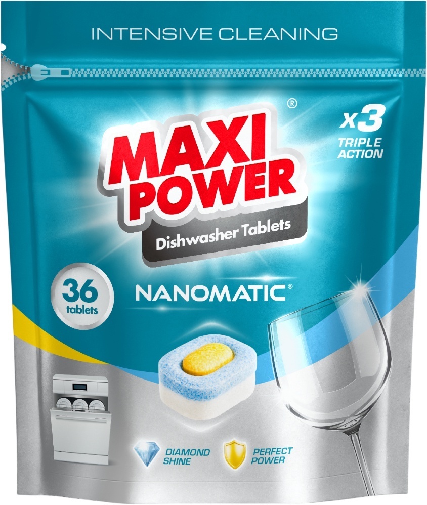 Таблетки для посудомийних машин Maxi Power Nanomatic 36 штфото1
