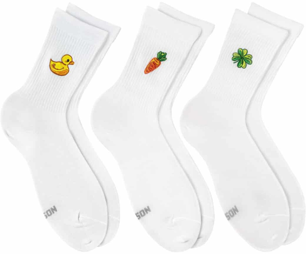 Набор носков NOSKAR с вышивкой Утка Морковь Клевер 36-40 3 пары белые фото 