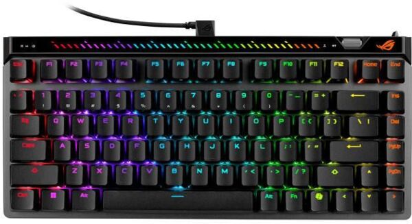 Клавіатура Mekhanichna Asus Rog Falchion Ace 75 He 83Key Hfx V2 Magnetic Switches Usb A En Rgb Chornyy