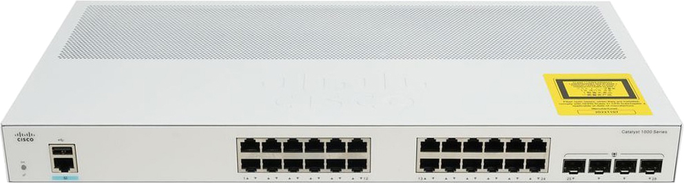 Коммутатор Cisco Catalyst 1000 24port GE, 4x1G SFP REMANUFACTURED (C1000-24T-4G-L-RF) фото 1