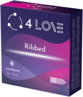Презервативы 4Love Ribbed ребристые 4 шт