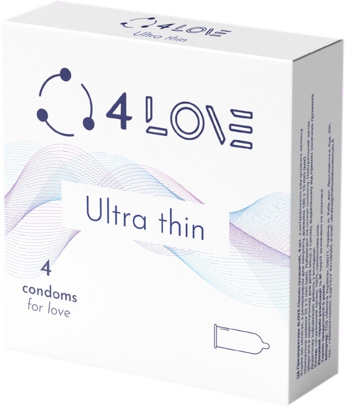 Презервативи 4Love Ultra thin ультра тонкі 4штфото1