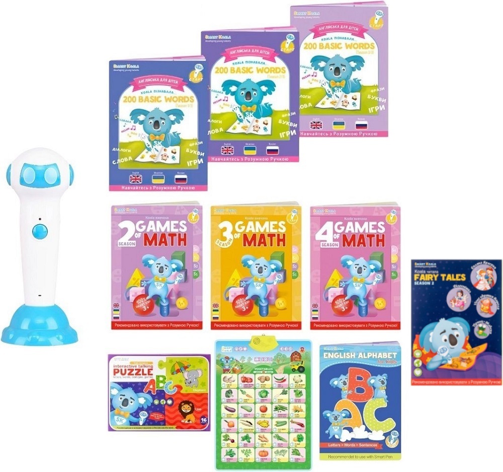Ручка интерактивная Smart Koala с книгами English. Математика, Приложениями (SKS0123BW_BUNDLE) фото 1
