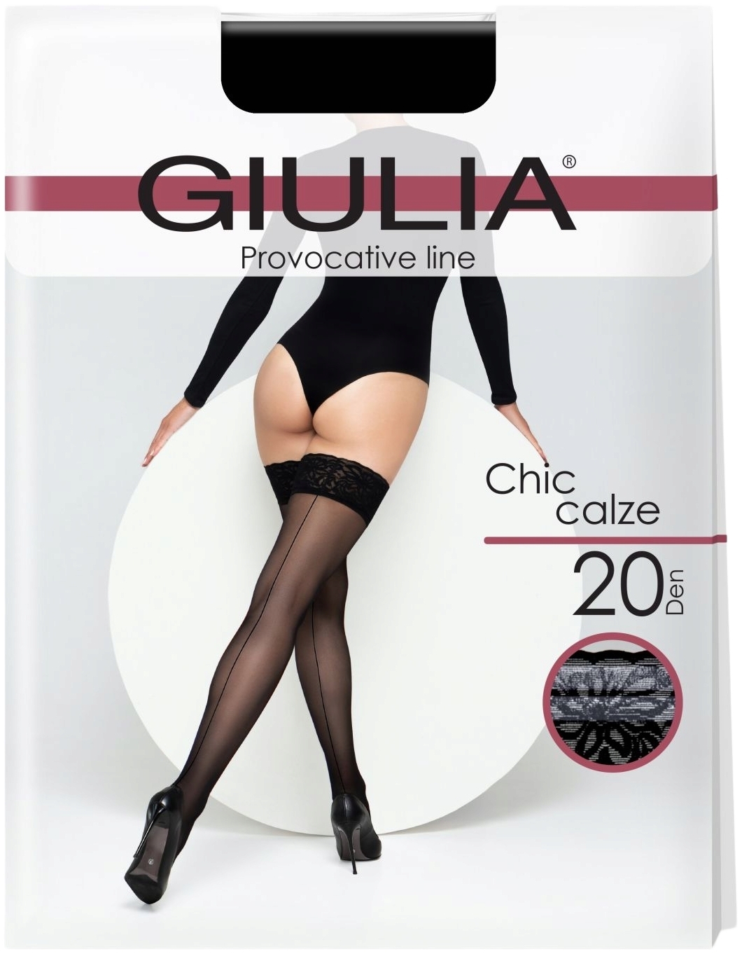 Панчохи Giulia 231 Chic nero 20 Den Calze 3/4p чорні фото1