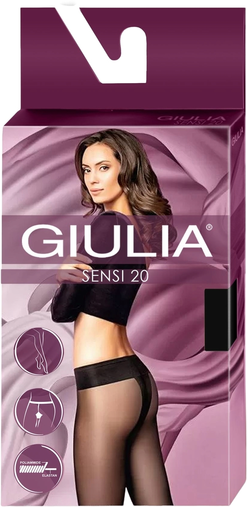 Колготки Giulia 7031 Sensi nero 20 Den 3p черные фото 1