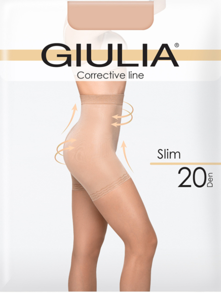 Колготки з моделюючим ефектом Giulia 326 Slim 20 Den 2p світло-коричневіфото