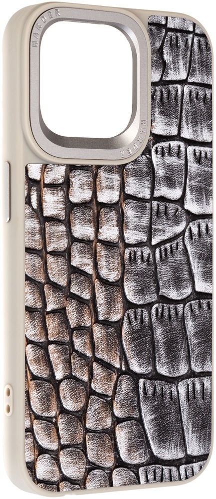 Чехол Harder Glamorous Croco для Apple iPhone 15 Pro Max Grey Gold (ARM76766) фото 1