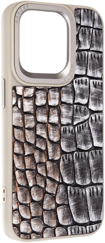 Чохол Harder Glamorous Croco для Apple iPhone 14 Pro Grey Gold (ARM76770)